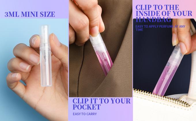 3 ml de flacon à pulvériser mini, 10 paquets 3 ml de flacon à pulvériser en plastique clair mini vide, brume fine, mini flacon de parfum rechargeable 3
