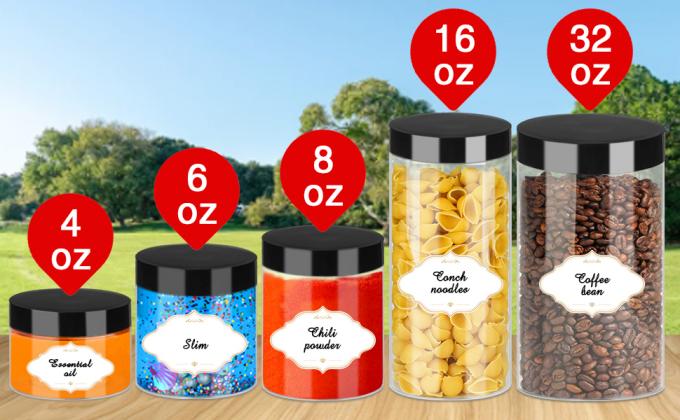 Bo&icirc;tes en plastique rondes, transparentes et imperm&eacute;ables Bo&icirc;tes en plastique avec couvercle pour le stockage de voyage, ombre pour les yeux, ongles, peinture 4