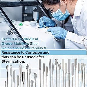 Cuvette de laboratoire en acier inoxydable à demi-coupe arrondi échantillonneur de spatule avec poignée en vinyle (9") 2