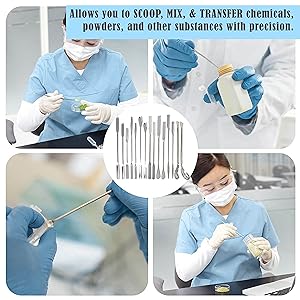 Cuvette de laboratoire en acier inoxydable à demi-coupe arrondi échantillonneur de spatule avec poignée en vinyle (9") 4