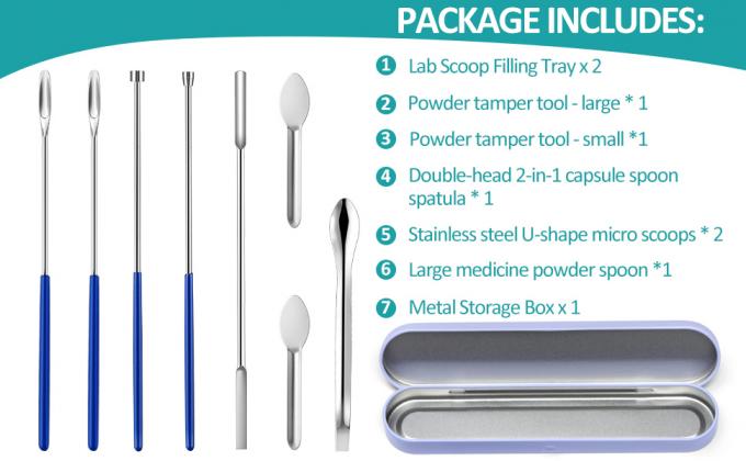 Des kits de remplissage de capsules de pilules vides, des fournitures pour la maison et le laboratoire - spatule &agrave; micro cuill&egrave;re, plateau de remplissage de cuill&egrave;re de laboratoire, poudre d'herbes 1