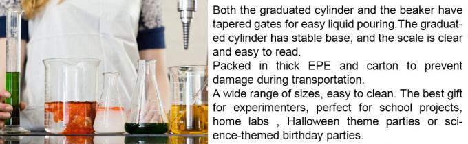 Ensemble de bouteilles en verre gradué 10 ml 25 ml 50 ml 100 ml, ensemble de biches en verre épais 50 ml 100 ml 250 ml avec 2 gouttières 3