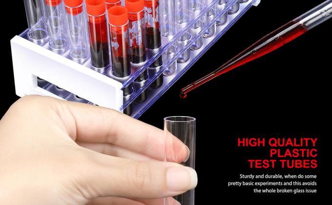 Tubes d'essai en plastique transparent avec capuchon et support pour les décorations de soirée d'infirmière 1