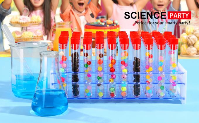 Tubes d'essai en plastique transparent avec capuchon et support pour les décorations de soirée d'infirmière 2