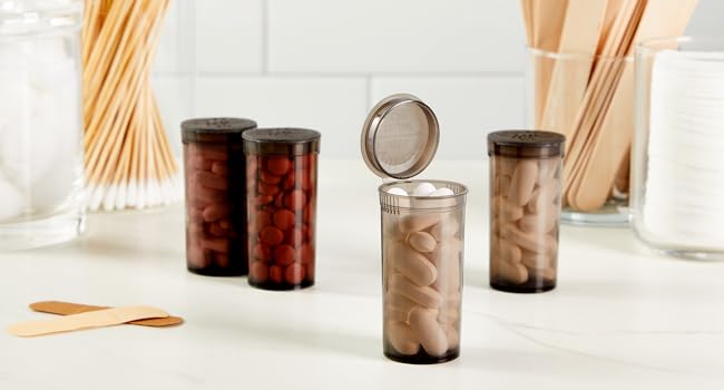 250 flacons de comprimés vides avec capuchon, flacons de médicaments en plastique de 13 drams pour médicaments sur ordonnance, compléments alimentaires 0