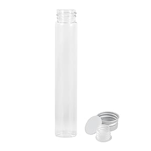 Tubes d'essai transparents en verre de 30 ml avec capuchons à vis et bouchons en plastique, flacon d'échantillon liquide, tubes d'essai plats à l'épreuve des fuites 1