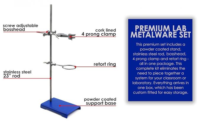 test tube clamp S02631 laboratory clamp ring retort starter kit bundle metal ware stainless mtst1 