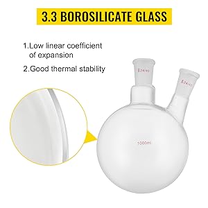 Produits en verre de laboratoire 24/40 Produits en verre de chimie 32 PCS Produits en verre de laboratoire Kit de distillation Séparation 3