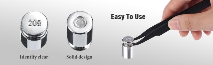 1g 2g 5g 10g 20g Gramm Set pour l'équilibre de l'échelle numérique et une pièce de poids d'étalonnage pinceau, argent 2