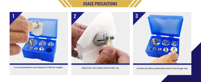 Étalonnage de la balance de l'échelle ensemble de poids avec cas-10-500g (8 pièces: 10g,20g,20g,50g,100g,100g,200g,500g) 8 pièces est de 1000 grammes 2