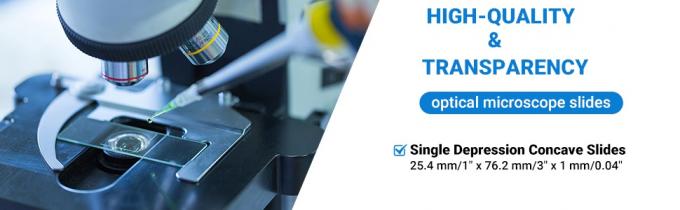 Slides microscopiques concaves, concaves uniques 50pcs Slide en verre avec dépression pour échantillon humide, échantillon de laboratoire Observer 1