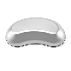 8 pouces plateau de rein en acier inoxydable, bassin d'émésis en forme de rein, instruments de laboratoire dentaire plateaux chirurgicaux, rein métallique 2