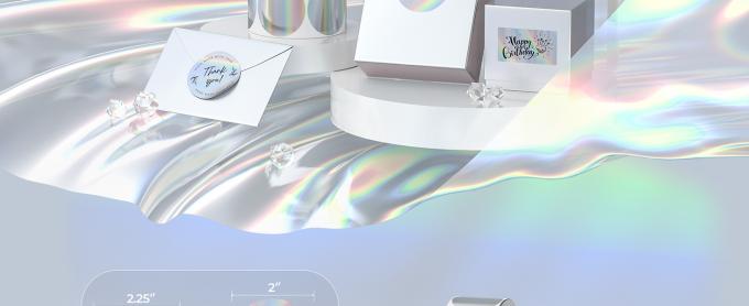 Étiquette thermique ronde holographique autocollants cercle 2 pouces imprimable arc-en-ciel imprimante thermique autocollants 0