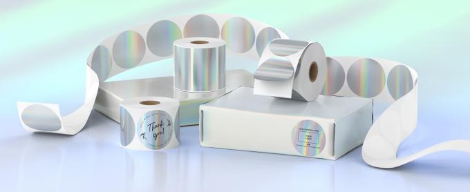 Étiquette thermique ronde holographique autocollants cercle 2 pouces imprimable arc-en-ciel imprimante thermique autocollants 3