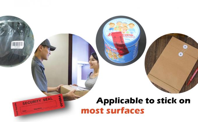 Transfert contrefaçon preuve de sécurité garantie nulles joints / autocollants contrefaçon de sécurité pour le paquet réutilisable ((1 x 3,35 pouces 4