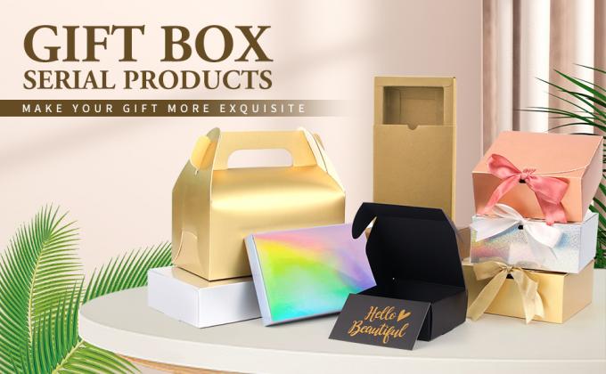Boîte cadeau holographique gâteau bonbons biscuits emballage carton portable pour les mariages et les anniversaires 0