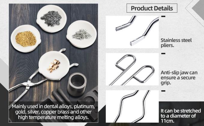 Kit de coulée pour la fusion à la torche de graphite, comprenant 2 bâtons de mélange pour le crucible de graphite, moule de coulée de graphite 5 en 1 graphite 2