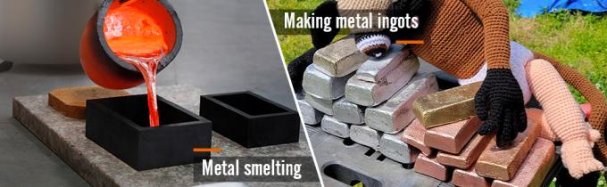 Crêpière à graphite d'argile pour la fusion des métaux, la coulée, le raffinage de l'or, de l'argent, du cuivre, du laiton, de l'aluminium 4