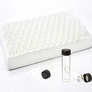 Emballage de 100 flacons en verre avec capuchon à vis phénolique noir (4 ml, transparent) Flacons en verre ambré en forme de gouttière 7
