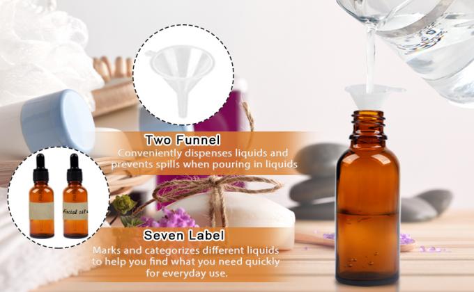 Bouteilles à goutte à goutte 5 PCS Bouteille à goutte à goutte Amber avec entonnoirs et pipettes de transfert, Bouteilles de teinture en verre avec goutte à goutte 10 ml 4