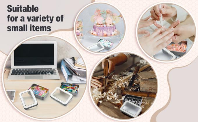 Boîtes en ferraille métallique Boîtes en ferraille métallique avec couvercles Boîtes de stockage claires Boîtes de stockage vides Boîtes d' étui Boîtes rectangulaires 6