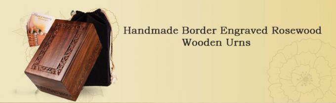 Urnes de crémation en bois de rose gravé pour les cendres humaines Adultes Homme Femme - Urnes décoratives en bois Boîte et cercueil 1