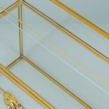 Bo&icirc;te de cartes de mariage en verre avec fente, bo&icirc;te de cartes transparente Bo&icirc;te de stockage de cartes-cadeaux en laiton or Parfaite pour les r&eacute;ceptions de mariage 7