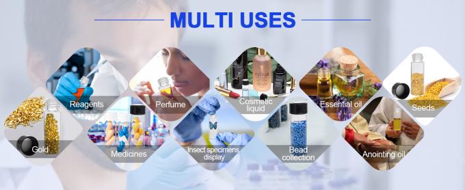 Flacons en verre avec capuchon à vis, flacons d'échantillons liquides clairs, flacons de laboratoire/de voyage pour l' huile essentielle, parfum 1