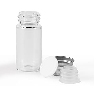 100 ensembles de petites bouteilles en verre avec capuchon en aluminium vis couvercles supérieurs 5 millilitres minuscules flacons bricolage artisanat stockage 1
