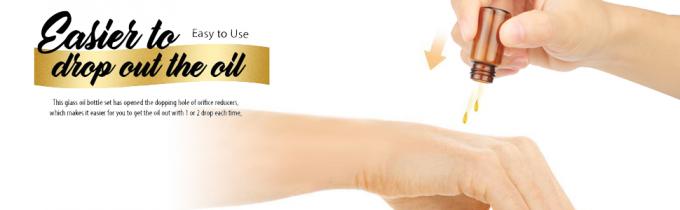 Bouteilles d'huile pour les huiles essentielles, 36 pcs 2 ml (5/8 Dram) Bouteilles en verre ambre, réducteurs d'orifice et capuchons noirs 1