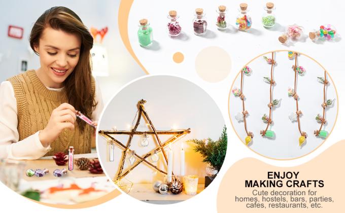 Petites bouteilles en verre mini Jars avec bouchons de li&egrave;ge.Boite de souhait Bouteille &agrave; la d&eacute;rive F&ecirc;te de mariage bricolage 2