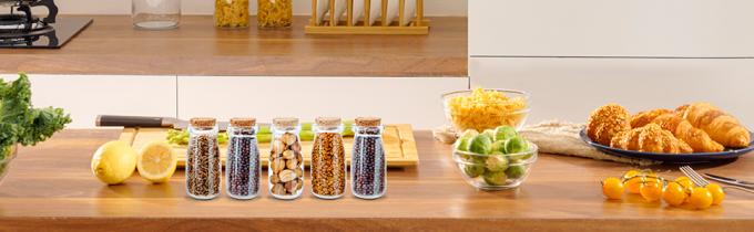 Bouteilles en verre mini-bouteilles en verre transparent Bouteilles en verre Favor Jars, Bouteilles de 100 ml avec couvercle en liège, Mini-Jars 9