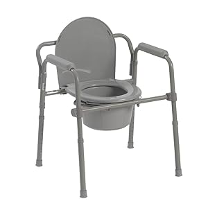 Chaise de lit en acier pliable, toilette portable, aide les personnes baryatriques pesant jusqu'à 350 livres 0