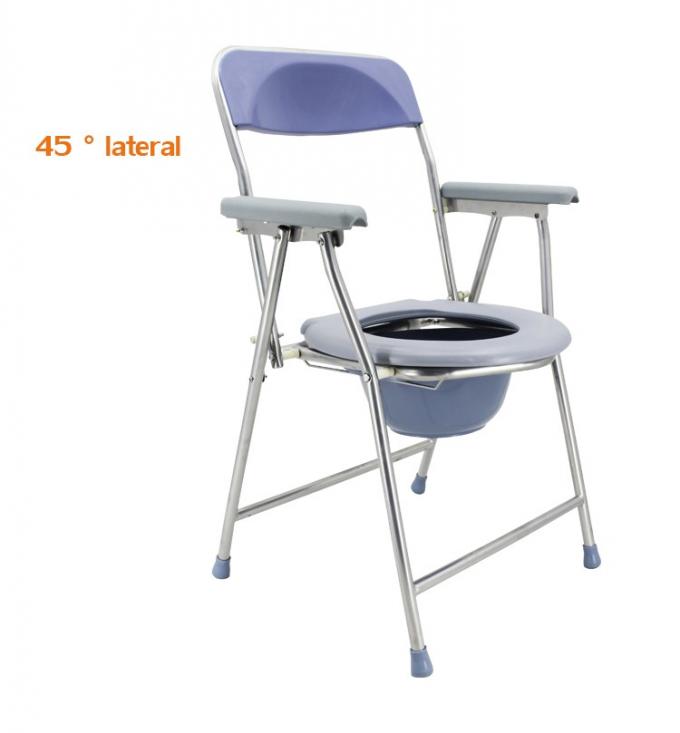 Chaise commode pliante légère avec charge supérieure facilement amovible, fauteuil commode, toilette portable 8