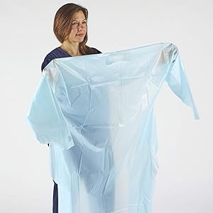 Vêtements en plastique, Vêtements CPE, Polyéthylène, Niveau 1, Vêtements isolants jetables, non chirurgicaux, bleus, protecteurs 0