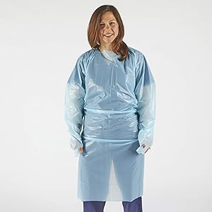 Vêtements en plastique, Vêtements CPE, Polyéthylène, Niveau 1, Vêtements isolants jetables, non chirurgicaux, bleus, protecteurs 2