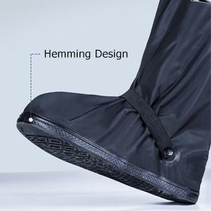 Couvertures de chaussures imperméables à l'eau, couvertures de chaussures de pluie pliables réutilisables avec fermeture à glissière, antidérapant, réflecteur, équipement de pluie pour hommes, femmes 2