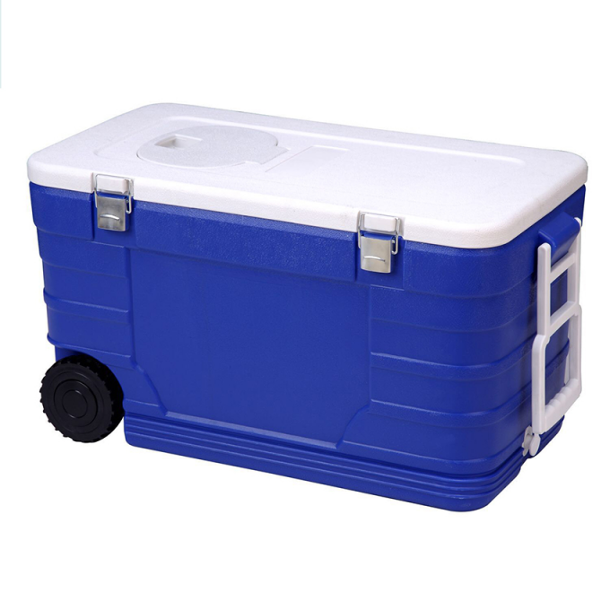 Boîte de refroidisseur de glace en PU portable pour transporteur de vaccins Boîte de refroidisseur de transport médical 30L 50L 75L 100L avec poignées à roues 3