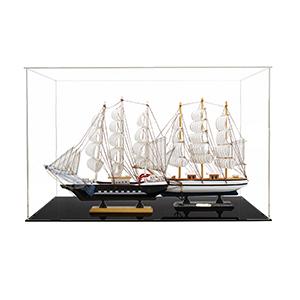 Casse d'affichage acrylique transparente, boîte d'affichage auto-assemblable avec base acrylique noire, boîte de comptoir Cube Organizer Stand Riser 2