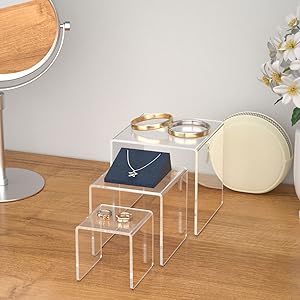 2 ensembles, 3 niveaux de vitrines pour Amiibo Funko Pop Figures, dessert, bijoux 7