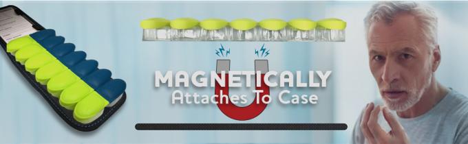 Pilule pliable magnétique organisateur supplément de cas Pour la médecine en vente libre, Vitamines sur ordonnance-14 Slots, Turquoise 6