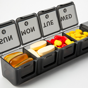 Grand organiseur de pilules mensuelles, XL 4 semaines boîte de pilules, boîtes de pilules organisées par semaine, grand compartiment contenant des pilules 1