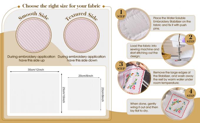 Stabilisateur de broderie soluble dans l'eau Laveur de broderie Stabilisateur de broderie soluble dans l'eau 4