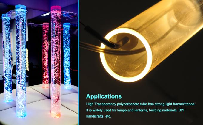 Tubes en plastique Tubes ronds rigides en polycarbonate Tubes en polycarbonate incassables Tubes résistants aux produits chimiques Tubes clairs 0