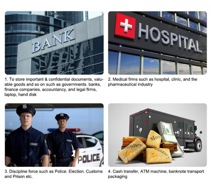 Sac d'évidence de température, Sac avec ruban de sécurité, Sac à preuves, Sacs de sécurité en plastique d'examen, Sacs de sécurité pour l'expédition et le transit en papier avec témoin d'effraction 4