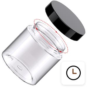 Plastic Jars Round Clear Cosmetic Container with Black Lids, Bagease Slime Jars for Lotion, Cream, Ointments, Makeup, Eye shadow, Rhinestone, Samples, Pot, Travel Storage 1