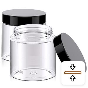 Plastic Jars Round Clear Cosmetic Container with Black Lids, Bagease Slime Jars for Lotion, Cream, Ointments, Makeup, Eye shadow, Rhinestone, Samples, Pot, Travel Storage 2
