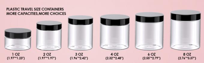 Plastic Jars Round Clear Cosmetic Container with Black Lids, Bagease Slime Jars for Lotion, Cream, Ointments, Makeup, Eye shadow, Rhinestone, Samples, Pot, Travel Storage 4