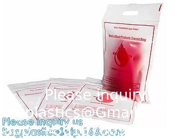 qualité  Blood Transport Bags, First Aid Bag Pac Pre-Printed Poly Bags For Disposing Waste. Plastic Bags For Health Applications usine