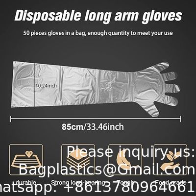 qualité  Disposable Field Dressing Gloves Veterinary Insemination Rectal Long Gloves, Extra Long Sleeve Full Arm Gloves usine